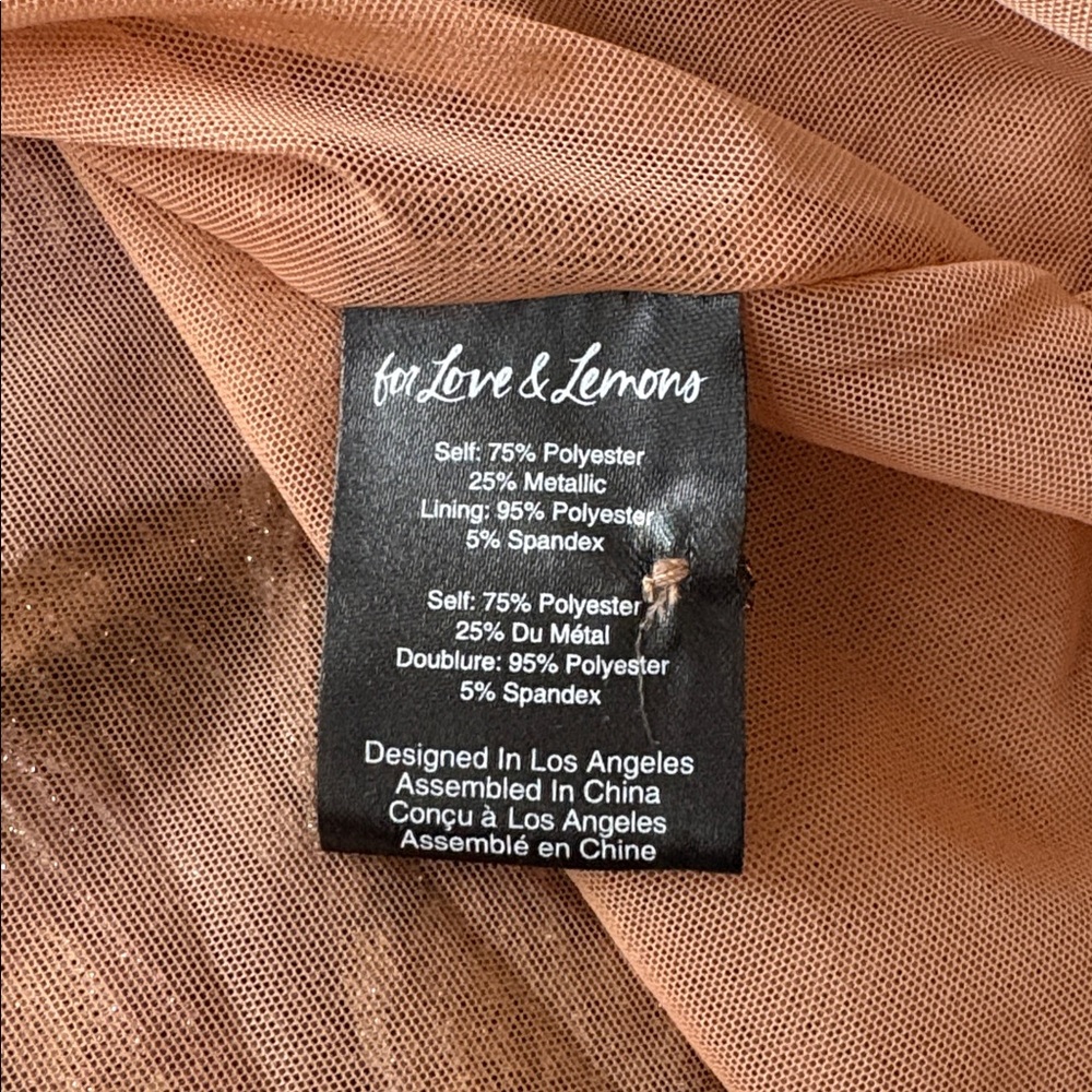 NWT For Love & Lemons Wynne Maxi Dress Shimmer Women’s Medium Cut-Out Sparkles - Picture 12 of 13